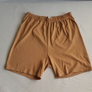 Tan High Waisted Basic Shorts